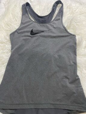 Nike pro dri fit Gray Racerback Performance Tank Top